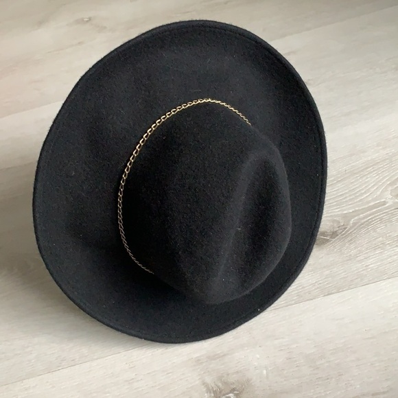 Nordstrom Wool Wide Brim Cloche Fedora Chain Hat - Picture 2 of 9